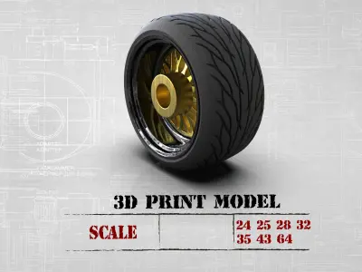 artRims and tires for diecast and scale models 3D print model