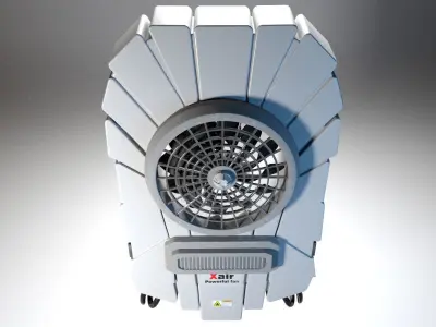 Ventilation fan 03 Low-poly 3D model