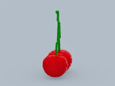Voxel Cherry Low-poly 3D model