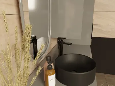 Modern bathroom cabinet design 3D model