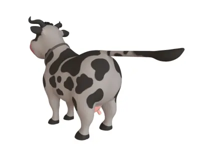 3D lowpoly cartoon cow rig Low-poly 3D model