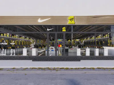 Saudi sport shop - al-ittihad sports store 3d model  Low-poly 3D model