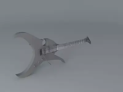 All black stealth guitar Free 3D model