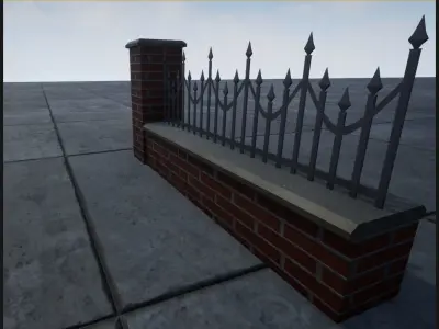 Brick Wall  Free low-poly 3D model