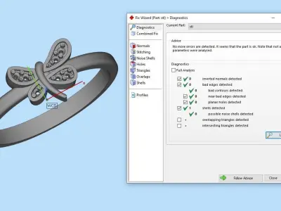 Butterfly ring 3D print model buy