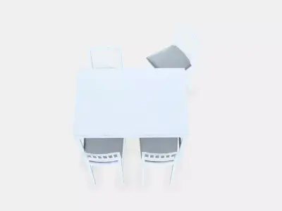 EKEDALEN - EKEDALEN Bar table and 4 bar stools Low-poly 3D model