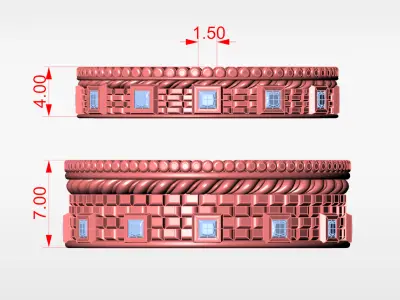 Statement Texture Band Couple Ring CAD Design Art 3D print model