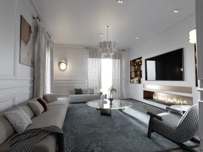 Livin room in milan italy 3D model