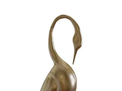  Brass Heron Bird Statue Decoration furniture Interior Design 3D model