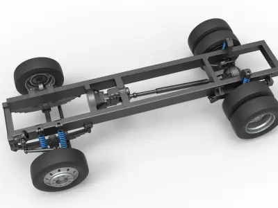 Chassis of Big Rig Racing Semi truck Scale 1 to 25 3D print model