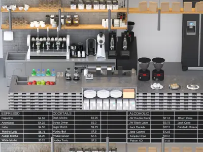 Coffee Kiosk 9 3D model