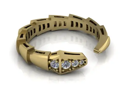 Bvlgari Snake Ring Gold 3D print model