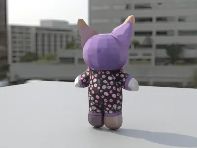 Kuromi Plush Scan Low-poly 3D model