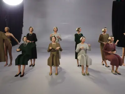 Modular Character - Asian Smart Casual Woman - FT2 Low-poly 3D model