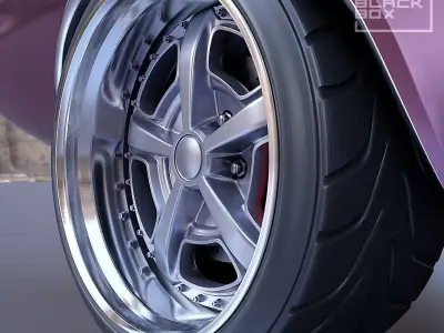 VIZ MUSCLE WHEEL SET FRONT AND REAR 3 OFFSETS for diecast  3D print model