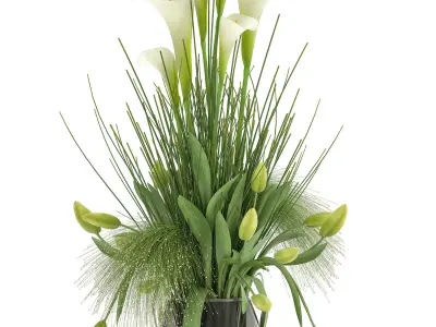 Flower bouquet in a Vase 115 3D model