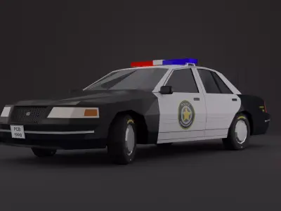 Police Car 1998 NY Low-poly 3D Model 3D model