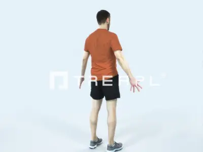 Portrait 09J Animated Rigged Sports Man Low-poly 3D model