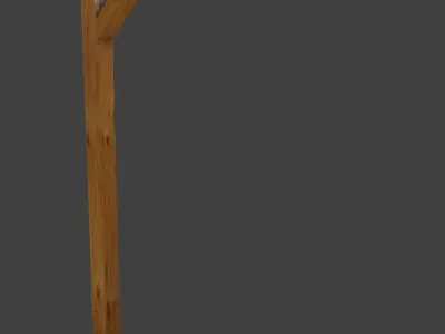 Braced Post Low-poly 3D model
