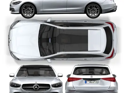 benz C Class estate 2021 3D model