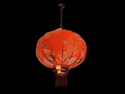 Chinese red lantern  Low-poly 3D model order