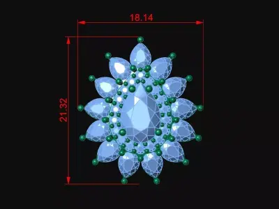 Diamond Pear Gold Pendant 3D print model