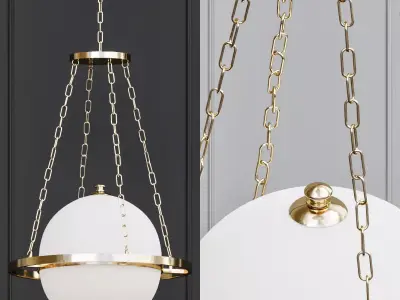 Saturn globe hanging from chain 3D model