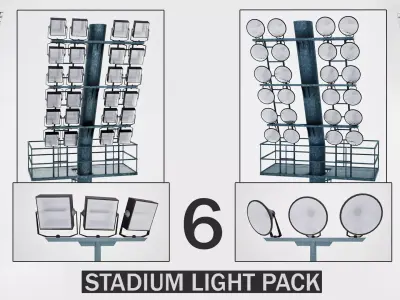 Stadium light lux pack 3D model