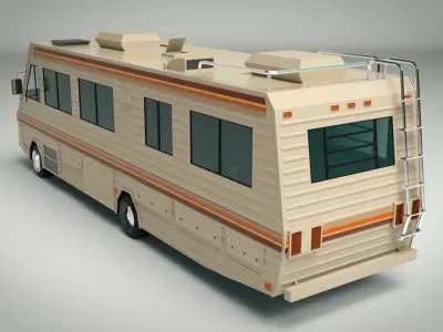 Low Poly Motorhome 02 Low-poly 3D model