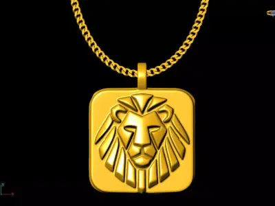 Lion pendant charms - one inch pendant 3D print model buy