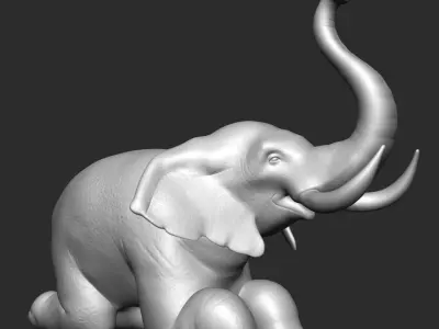 Adorable Elephant Sculpture - 3D Model for Decor 3D print model