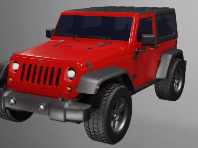 Jeep Wrangler 2010  2 Door Game Ready 3D Model Low-poly 3D model