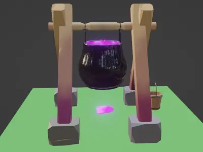  3d model of a barrel with a shining liquid Free low-poly 3D model