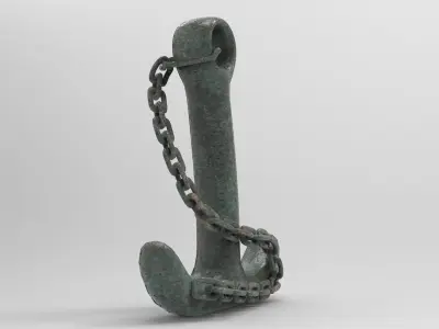 Ancient Anchor Low-poly 3D model