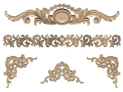 Cartouche-031 shabby chic corner bracket 3D model