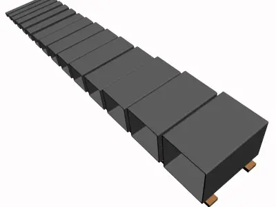 5 16in Wall Square Tube 3D model