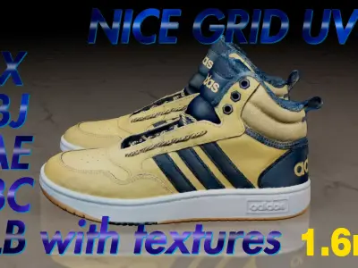 Adidas Hoops 3 Mid Shoes PAIR Clean Scan 3D model