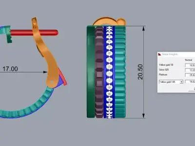 Brand Jewelry Boucheron Earrings Gold 3D print model