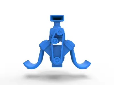 Engine V8 for vintage dragster Version 7 Scale 1 to 25 3D print model