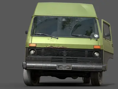 VW Van LT Volkswagen Lowpoly Low-poly 3D model