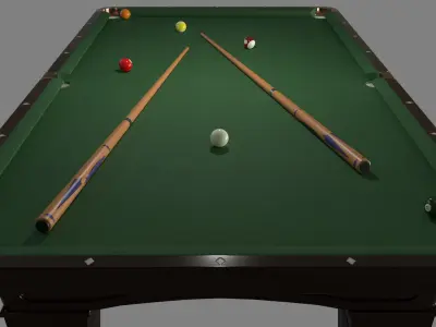 Pool Table Low-poly 3D model