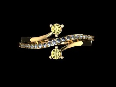 Beautiful Yellow Sapphire Ring Free 3D model