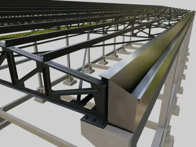 Steel Structure - Warehouse - Type-1 3D model
