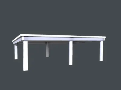 Car Shed Low-poly 3D model