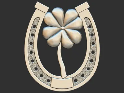 LUCKY FOUR LEAF CLOVER Pendant 3D print model