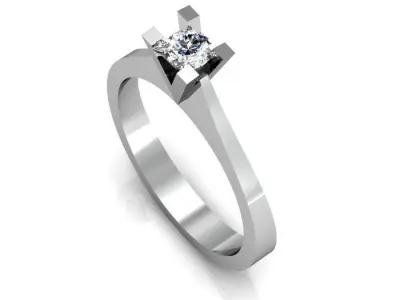 solitaire ring 3D print model 12