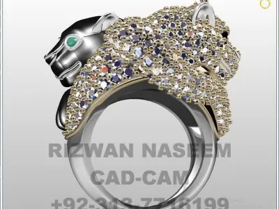 Panther Ring Couple 3D print model