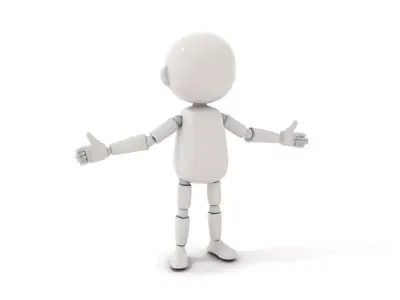 Minimalist Jointed Character Model  Rigged and Animated Low-poly 3D model