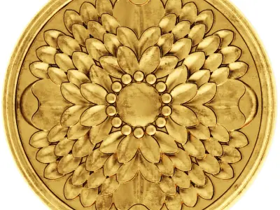 Stucco collection ceiling rosette 2 3D model