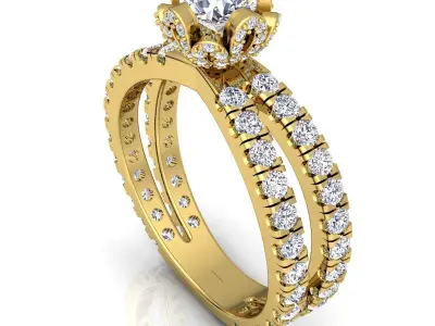 Luxury Engagement Ring 3d Model and Render Detail  3D print model
